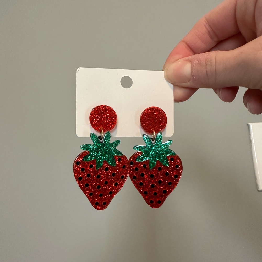 Strawberry Red Earrings